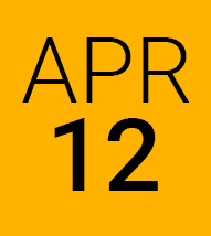 April 12 gold background black lettering