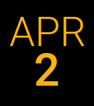 April 2 black background gold lettering