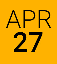 April 27 gold background black lettering