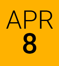 April 8 gold background black lettering