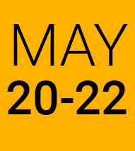 May 20-22 black lettering gold background